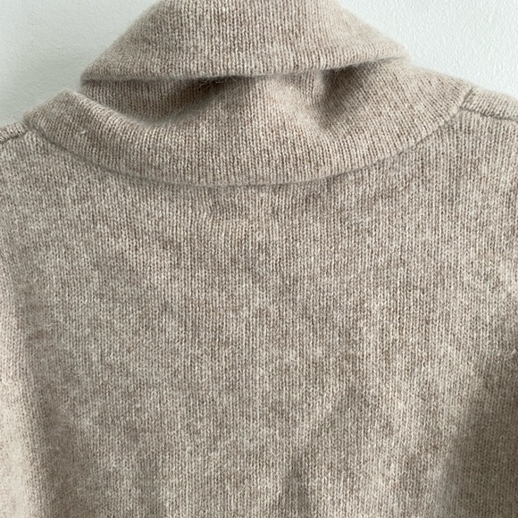 Rafaella Angora Rabbit Hair Lambswool Oatmeal Large Cowl Neck Sweater Size L - Picture 6 of 10